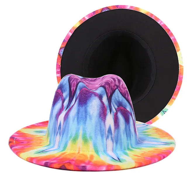 Natural Landscape Tie-dye Fedora Hat