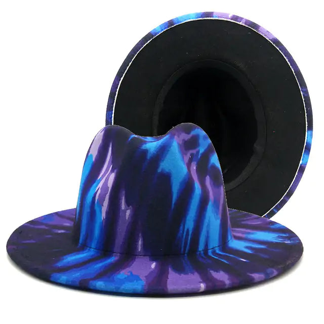 Natural Landscape Tie-dye Fedora Hat